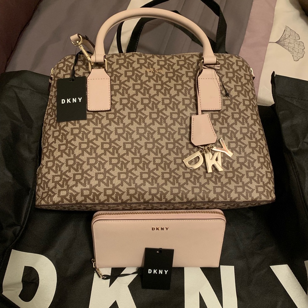 DKNY charm dome satchel with matching wallet